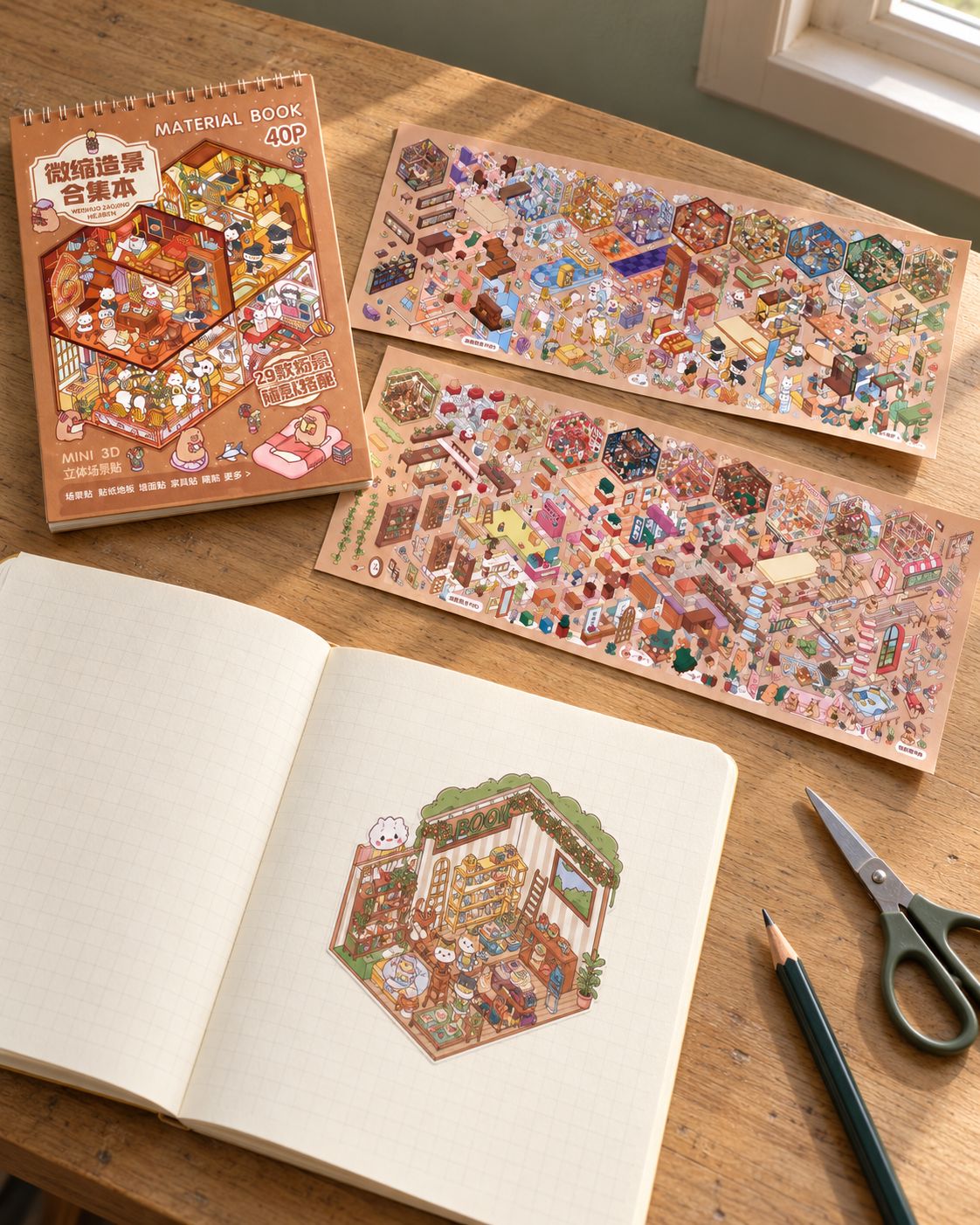 Miniature Scene Sticker Book