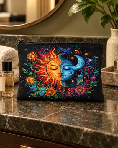 Celestial Makeup Pouch against a muted matte-paper background