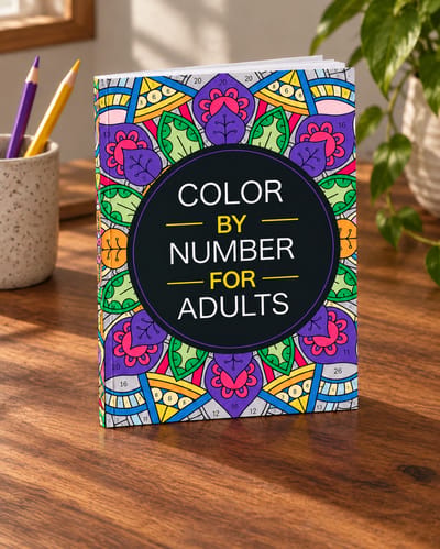 Color by Number Book against a muted matte-paper background