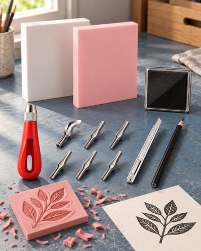 Rubber Stamp Carving Kit against a muted matte-paper background