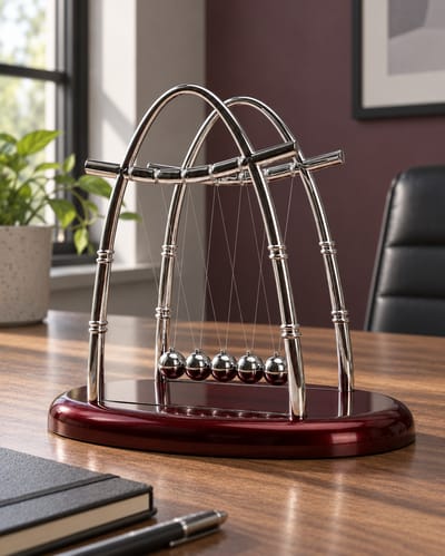 Arched Newton's Cradle