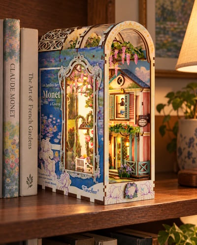 Giverny Garden Book Nook Kit on a warm ivory background