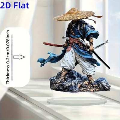 Samurai Acrylic Desk Ornament: Flat acrylic design and thickness
