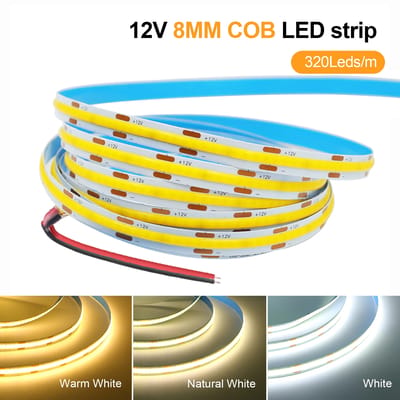 COB Light Strip: Eight-millimeter strip and connection leads