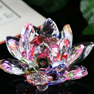 Mini Faceted Lotus Ornament: Pink option from above