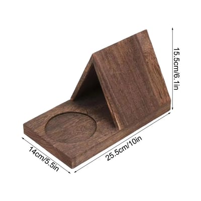 Wooden Book Rest with Cup Holder: Empty rest and cup recess measurements