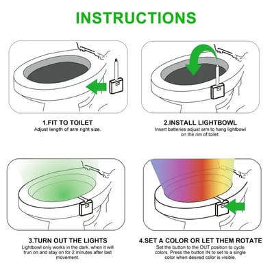Motion-Sensor Toilet Bowl Light: Fitting and operating the bowl light
