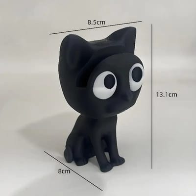 Black Cat Eyeglasses Holder: Holder without glasses, with measurements