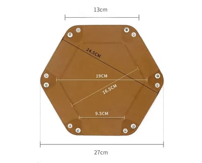 Coffee Folding Dice Tray: Tray unfolded with supplier measurements