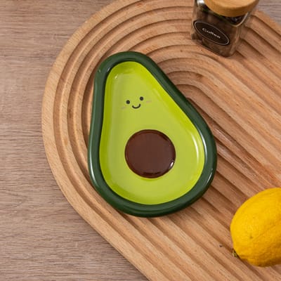 Smiling Avocado Spoon Rest: Smiling face and spoon-rest shape