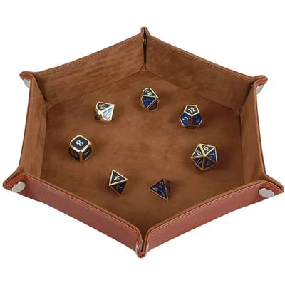 Coffee Folding Dice Tray: Raised sides and corner snaps