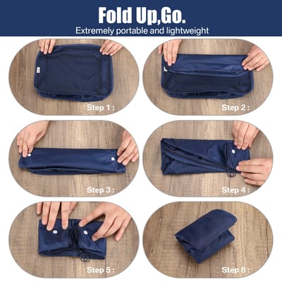 Navy Packing Cube Set: Folding the cubes down for storage
