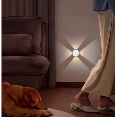 Motion-Sensor Accent Lights: Example of the light pattern on a wall