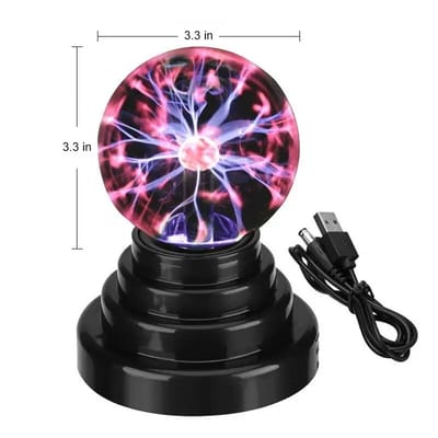 Mini Plasma Globe: Round-base globe and USB cable