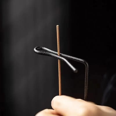 Wooden Incense Holder Tray: Close-up of the incense grip