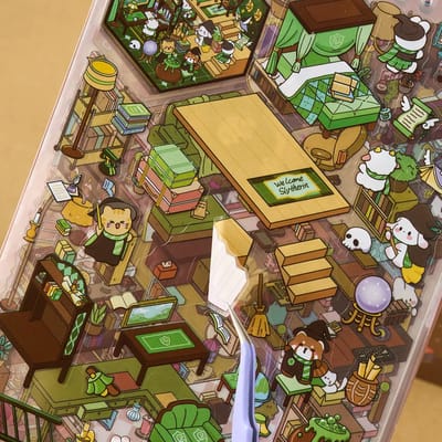 Miniature Scene Sticker Book: Close-up of a miniature scene