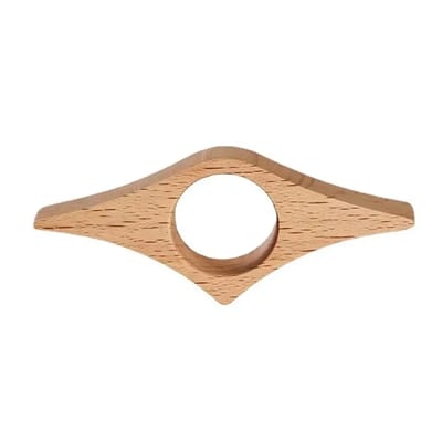 Wooden Thumb Page Holder: Holder opening and curved shape