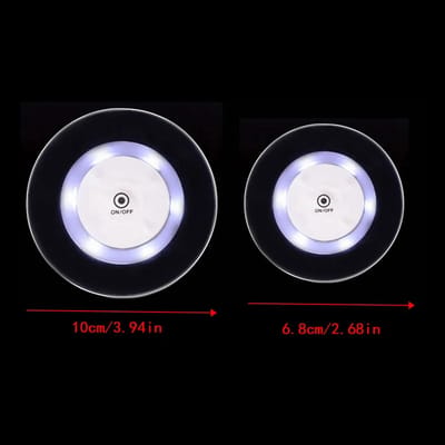 Multicolor LED Coaster: The two offered coaster sizes