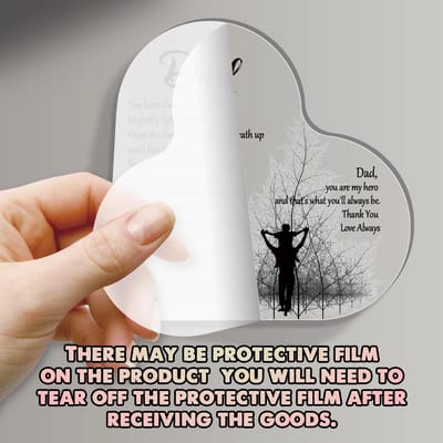 Heart Plaque for Dad: Removing the protective film