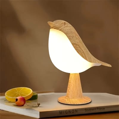 Bird-Shaped Table Lamp: Lamp viewed from the opposite side