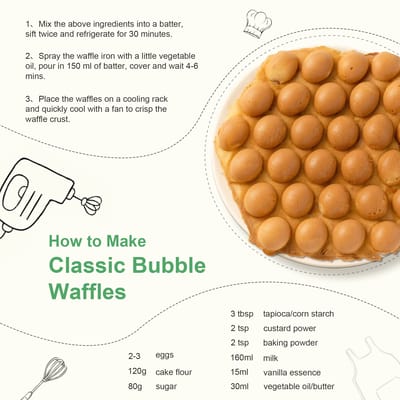 Bubble Waffle Maker: Supplier waffle-making sequence