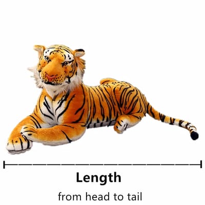 Large Tiger Plush: How the supplier measures head-to-tail length