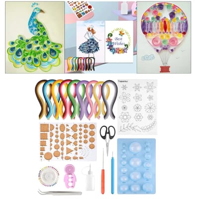 Colorful Paper Quilling Kit: Examples of finished quilling projects