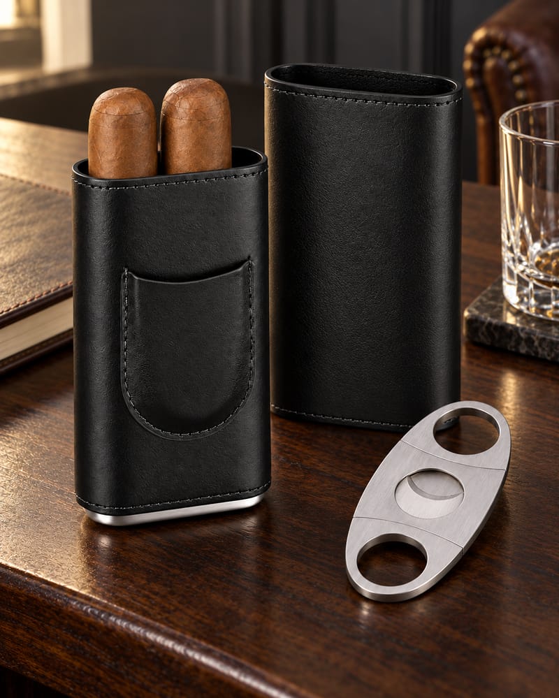 Three-Cigar Case with Cutter