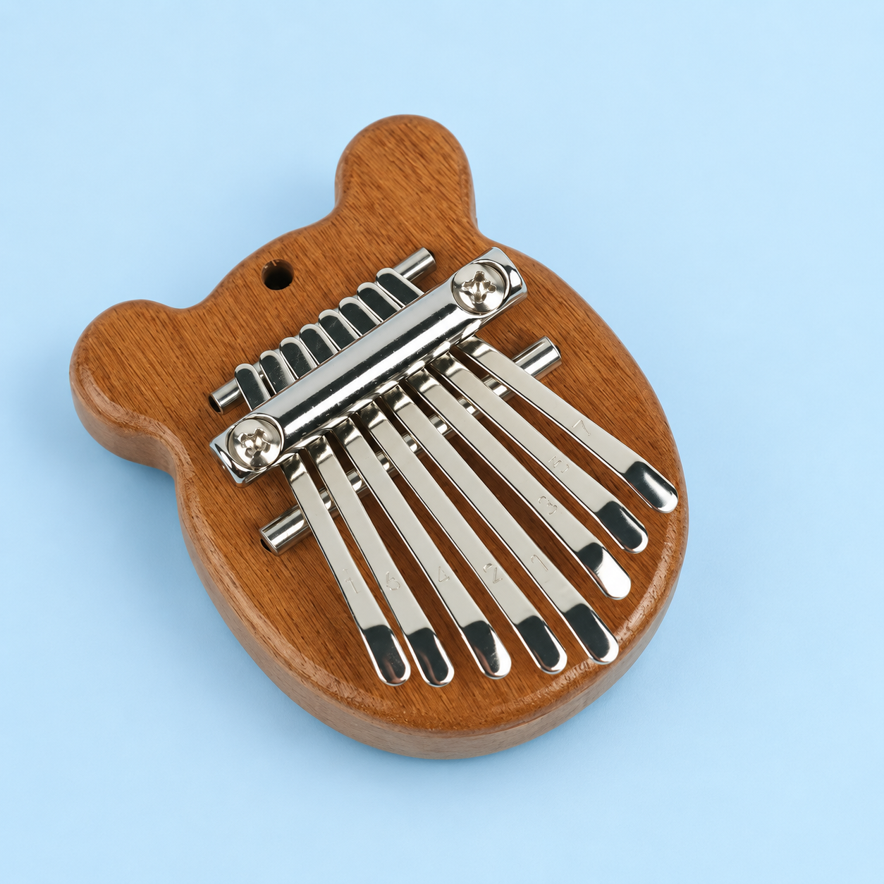 Eight-key wooden bear mini kalimba