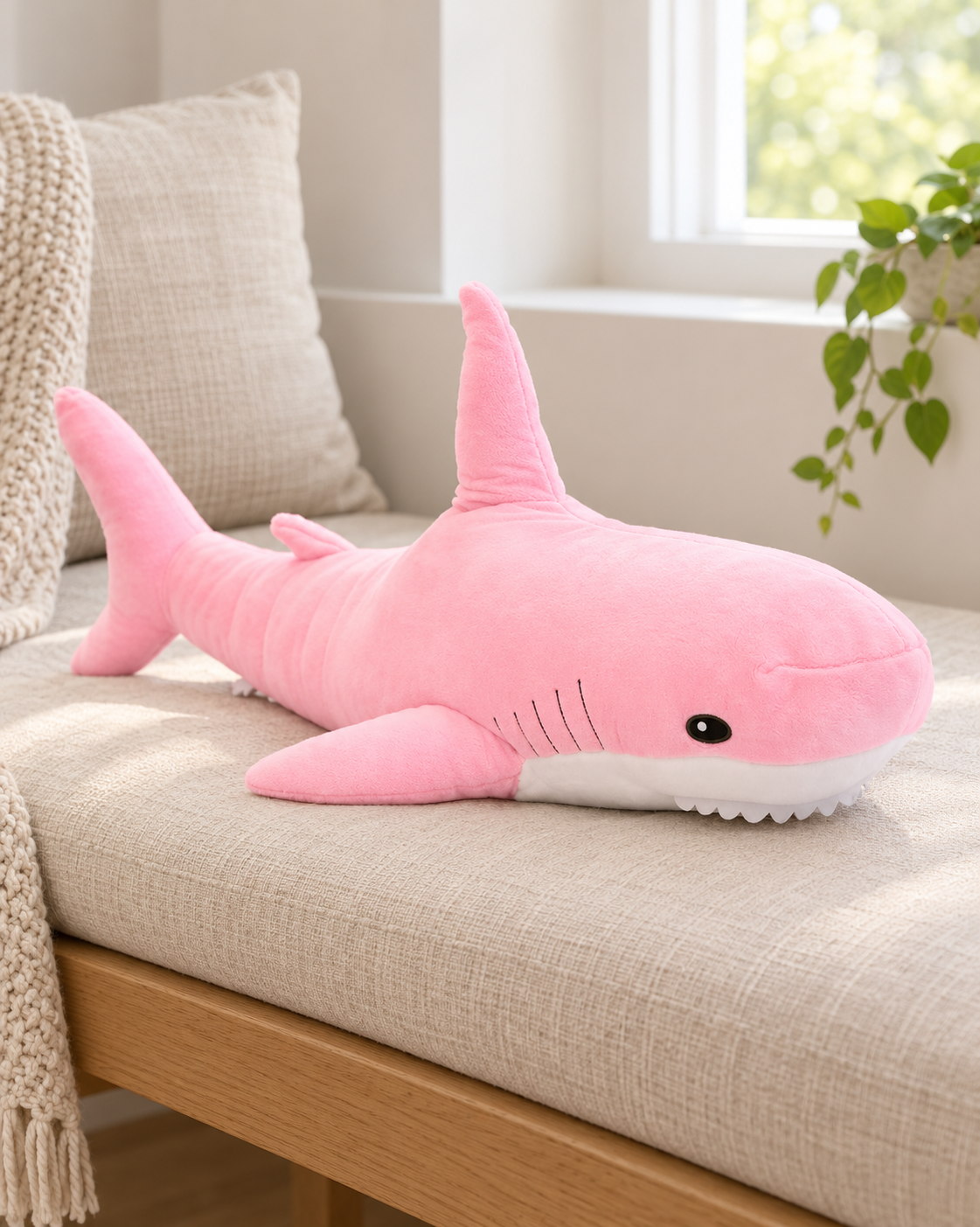 60 cm Shark Plush: Pink, 60 cm